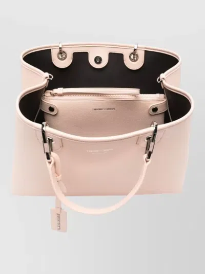 Emporio Armani Medium Myea Shopper Bag With Deer Print In Pink