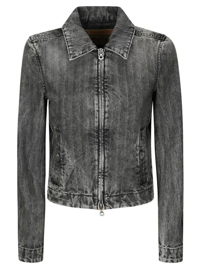 Diesel Distressed Denim Jacket In Black
