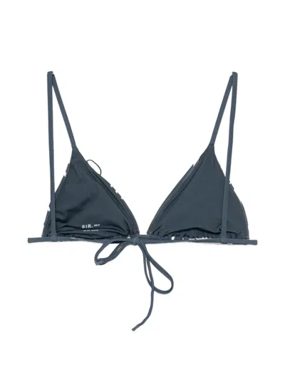 Sir Lilou Printed Triangle Bikini Top In Blue