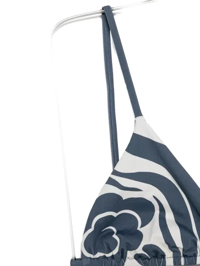 Sir Lilou Printed Triangle Bikini Top In Blue