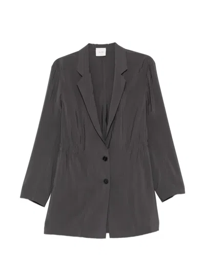Alysi Single-breasted Blazer Jacket In Gray
