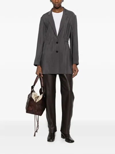 Alysi Single-breasted Blazer Jacket In Gray