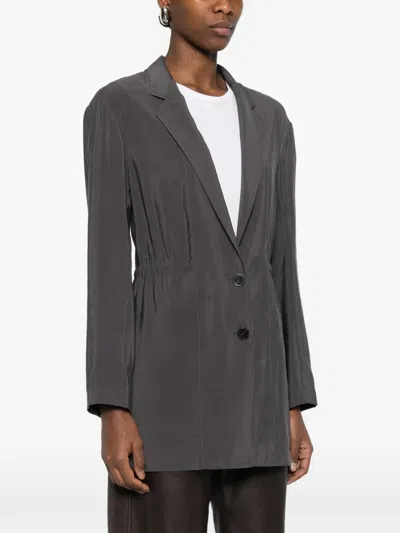 Alysi Single-breasted Blazer Jacket In Gray