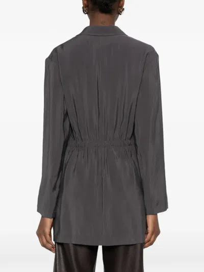 Alysi Single-breasted Blazer Jacket In Gray