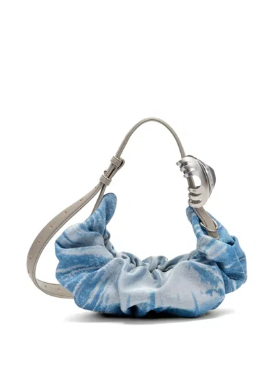 Diesel Blue Cotton Polyester Polyurethane Thermoplastic Polyurethanes Shoulder Bag In Blue