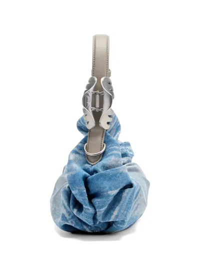 Diesel Blue Cotton Polyester Polyurethane Thermoplastic Polyurethanes Shoulder Bag In Blue