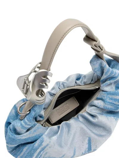 Diesel Blue Cotton Polyester Polyurethane Thermoplastic Polyurethanes Shoulder Bag In Blue