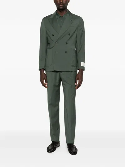 Manuel Ritz Double-breasted Blazer In Green