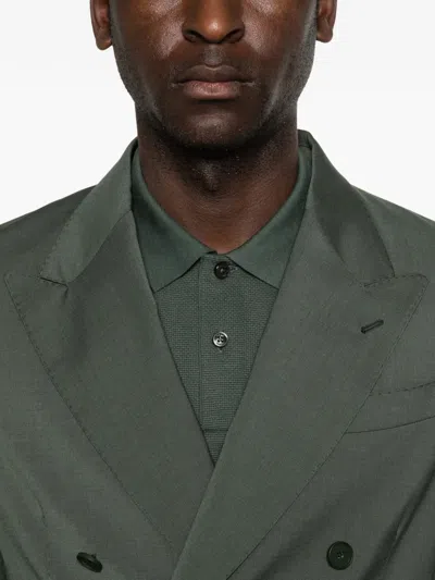 Manuel Ritz Double-breasted Blazer In Green