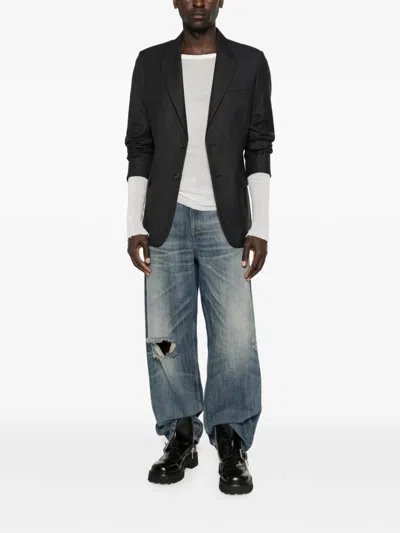 Mm6 Maison Margiela Single-breasted Blazer In Black