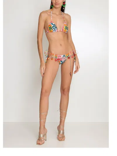 Amir Slama Printed Side-tie Bikini In Multi