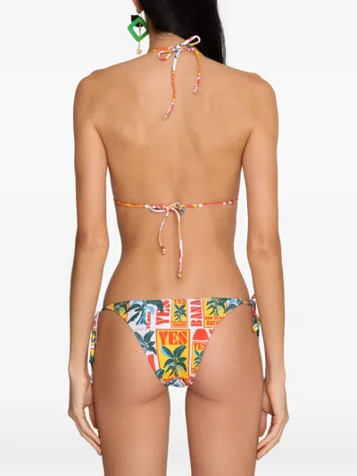 Amir Slama Printed Side-tie Bikini In Multi