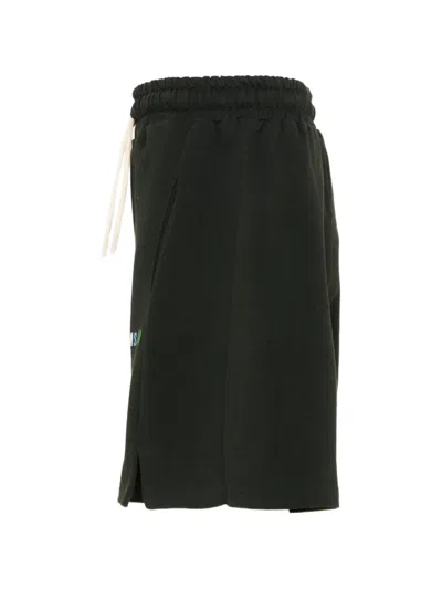Msgm Drawstring Logo-detail Shorts In Black