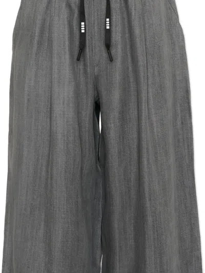 Msgm Elasticated-waist Track Pants In Gray