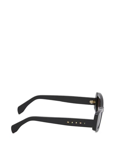 Marni Nyami Rectangular Butterfly Sunglasses In Black