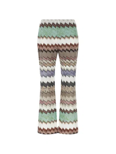 Missoni Snake-pattern Metallic-knit Trousers In Multi