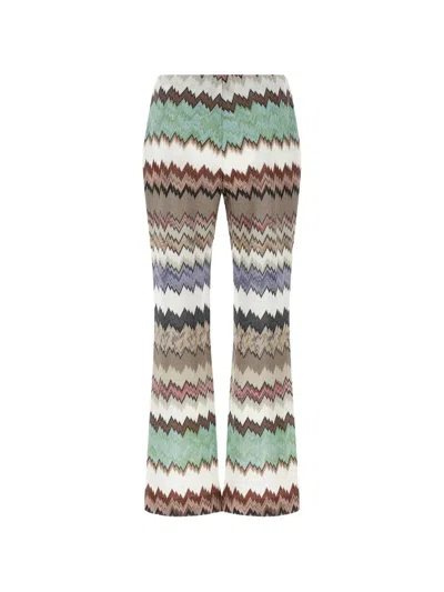 Missoni Snake-pattern Metallic-knit Trousers In Multi