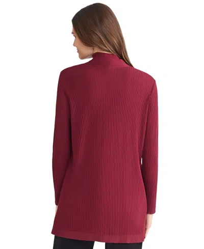 Jones New York Sutton Rib Cardigan In Burgundy