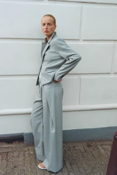 St Agni Cocoon Blazer In Gray