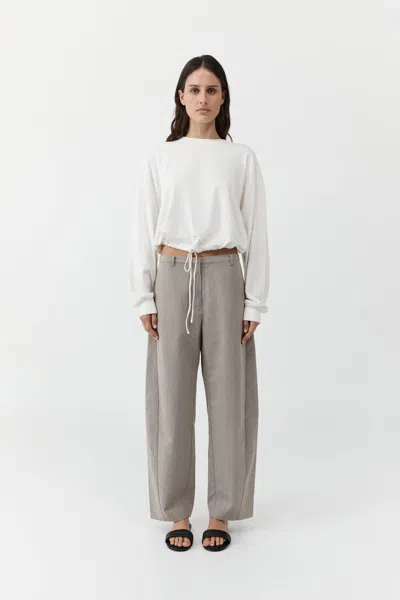 St Agni Drawstring Long Sleeve Top In White