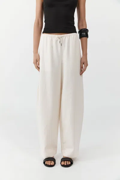 St Agni Fine Drawstring Relaxed Pants In White