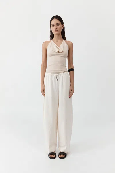 St Agni Fine Drawstring Relaxed Pants In White