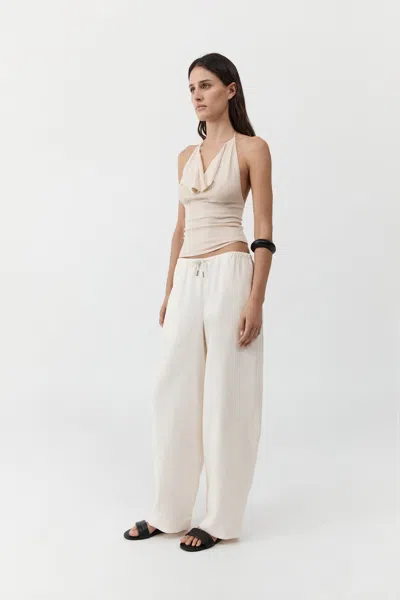 St Agni Fine Drawstring Relaxed Pants In White
