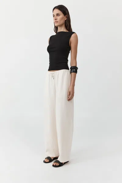 St Agni Fine Drawstring Relaxed Pants In White
