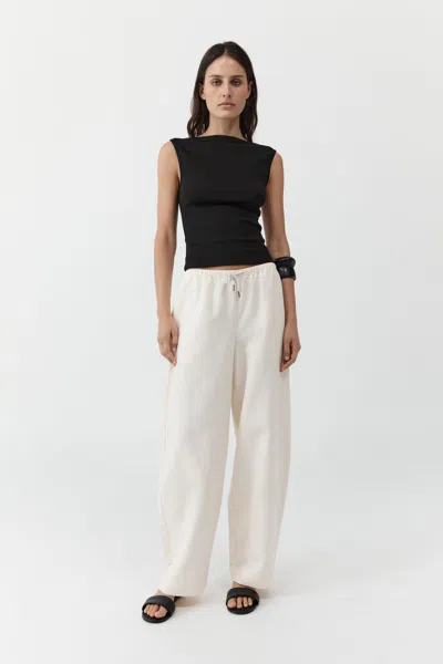 St Agni Fine Drawstring Relaxed Pants In White