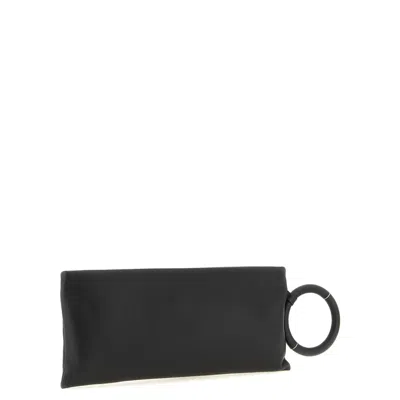 Tom Ford Aura Leather Clutch Bag With Lettering Logo On The Front In Black