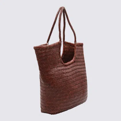 Dragon Diffusion Brown Leather Diagonal Totes In Brown