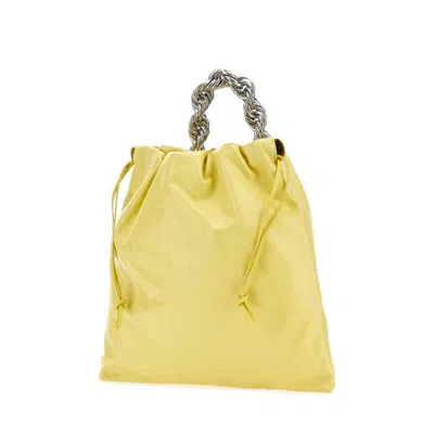 Jil Sander Metallic Top-handle Leather Tote Bag In Yellow