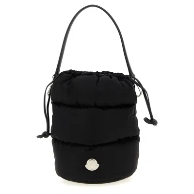 Moncler Caradoc Fabric Bucket Bag With Adjustable Strap In Black