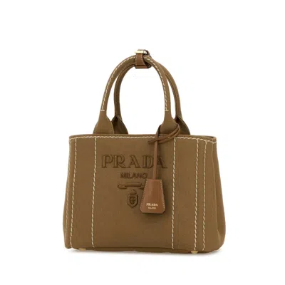 Prada Camel Canvas Handbag