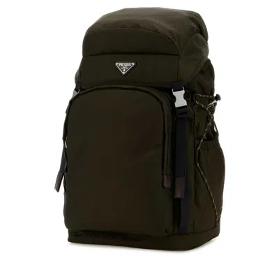 Prada Olive Green Canvas Backpack