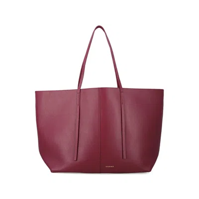 By Malene Birger Abilla Leather Tote Bag In Burgundy