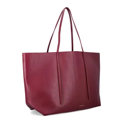 By Malene Birger Abilla Leather Tote Bag In Burgundy