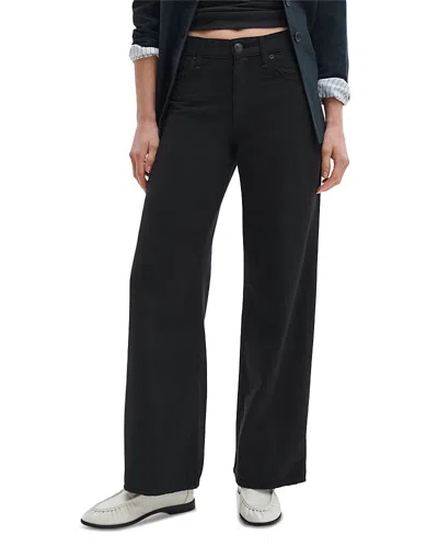 Rag & Bone Irina Contrast Stitch Straight Leg Ponte Pants In Black