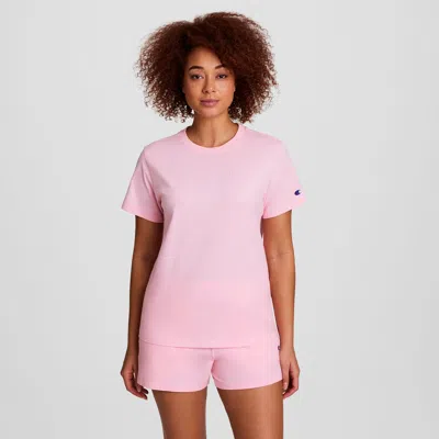 Champion Classic T-shirt, Tonal Left Chest Script In Pink