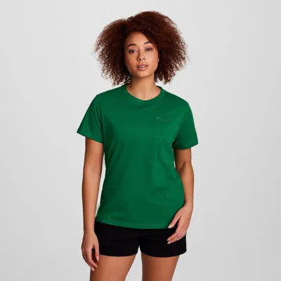 Champion Classic T-shirt, Tonal Left Chest Script In Green
