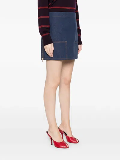 Fendi Mini Skirt With Application In Blue