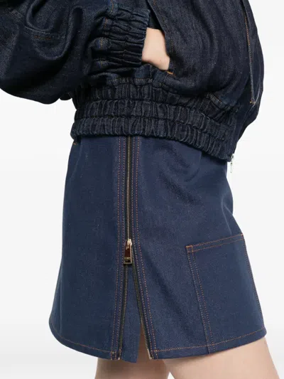 Fendi Mini Skirt With Application In Blue