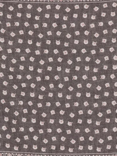 Eleventy Patterned Handkerchief In Brown