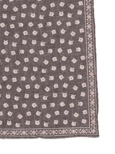 Eleventy Patterned Handkerchief In Brown