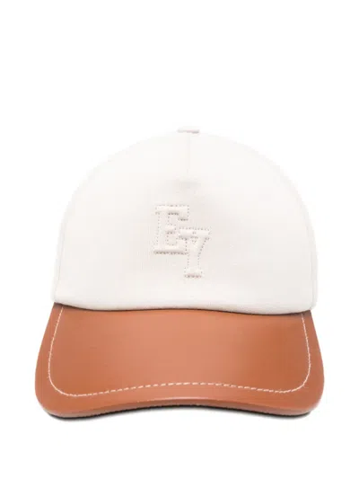 Eleventy Initials Two-tone Baseball Cap In White