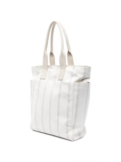 Eleventy Striped Zip Tote Bag In Pattern