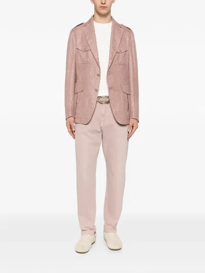 Eleventy Button Pockets Blazer In Pink