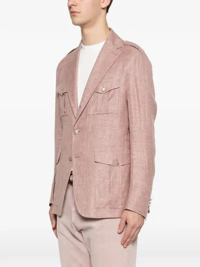 Eleventy Button Pockets Blazer In Pink