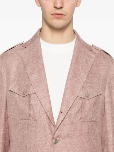 Eleventy Button Pockets Blazer In Pink