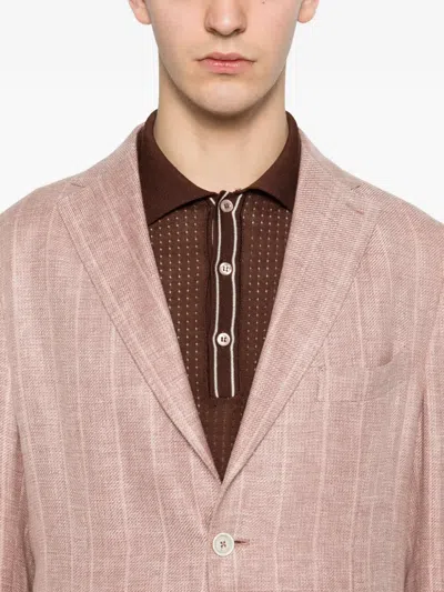 Eleventy Striped-pattern Suit In Pink